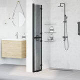 Vidaxl inloopdouchewand zwart 90 x 6.5 x 190 cm