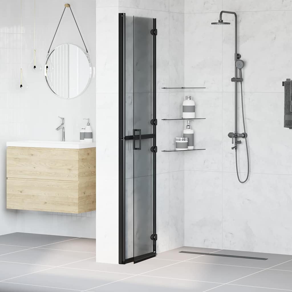Vidaxl inloopdouchewand zwart 90 x 6.5 x 190 cm