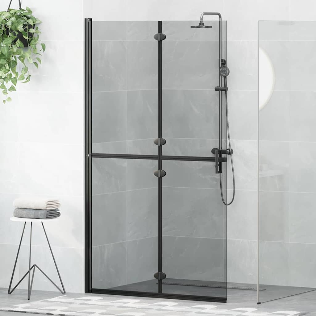 Vidaxl inloopdouchewand zwart 90 x 6.5 x 190 cm