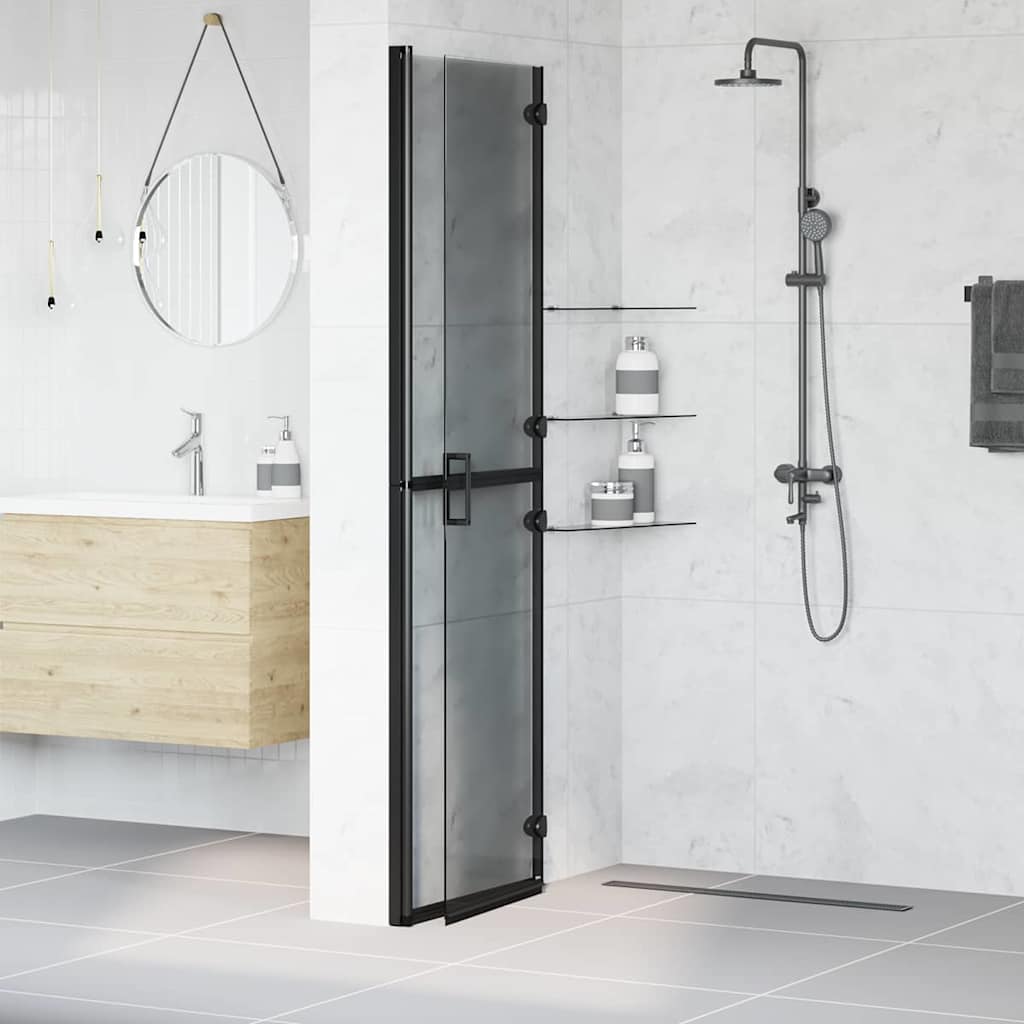 Vidaxl inloopdouchewand zwart 90 x 6.5 x 190 cm