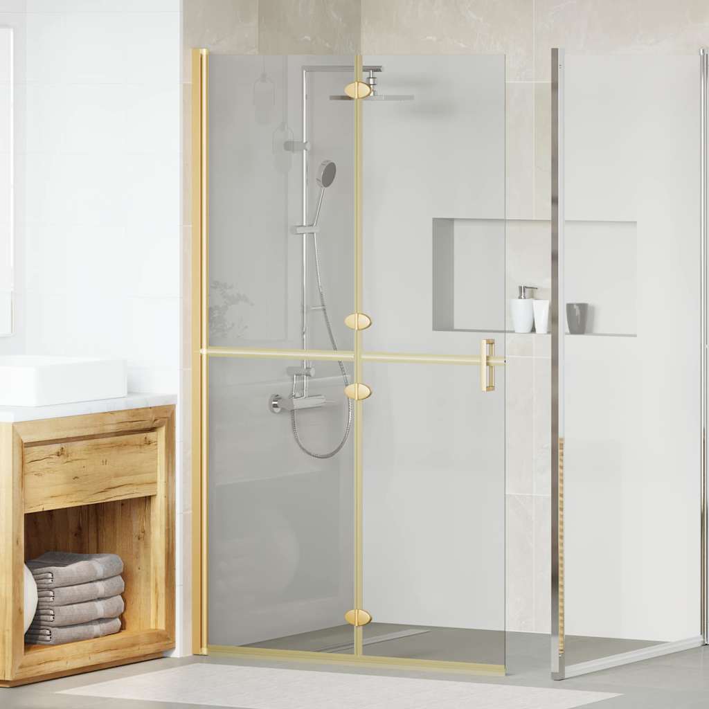 Vidaxl inloopdouchewand goud 90 x 6.5 x 190 cm