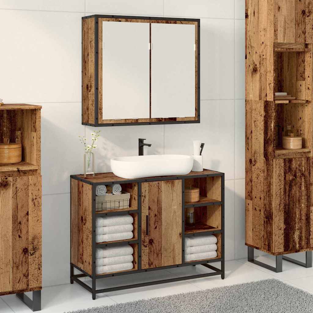 Vidaxl wandplank oudhout 65 x 20 x 60 cm