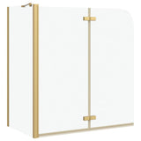 Vidaxl douche omhulsel goud 120 x 68 x 130 cm esg-glas en aluminium