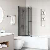 Vidaxl douche omhulsel zwart 120 x 140 cm esg-glas en aluminium
