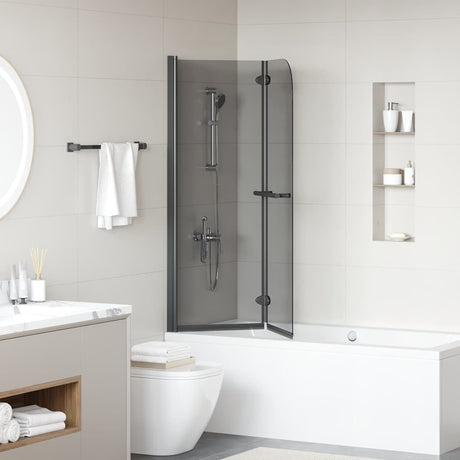Vidaxl douche omhulsel zwart 95 x 140 cm esg-glas en aluminium