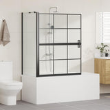 Vidaxl bad douchescreen zwart en transparant 116 x 68 x 128 cm