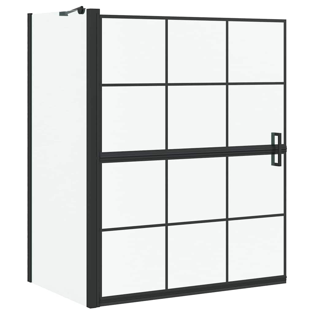 Vidaxl bad douchescreen zwart en transparant 116 x 68 x 128 cm