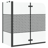 Vidaxl badomheining zwart 120 x 67 x 129 cm gelaagd glas en aluminium