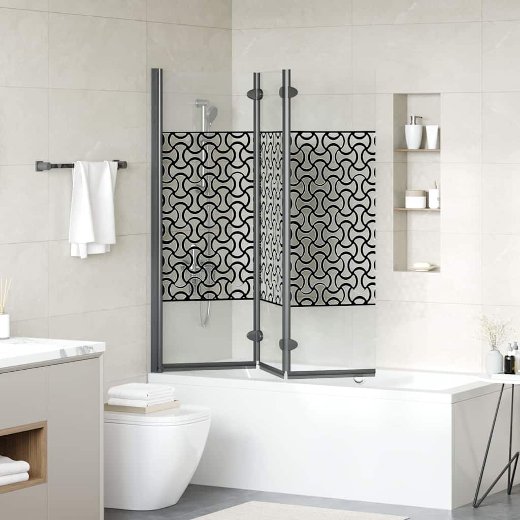 Vidaxl douche omhulsel zwart en transparant 130 x 130 cm gehard glas
