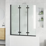 Vidaxl douche omhulsel zwart 130 x 138 cm esg-glas en aluminium
