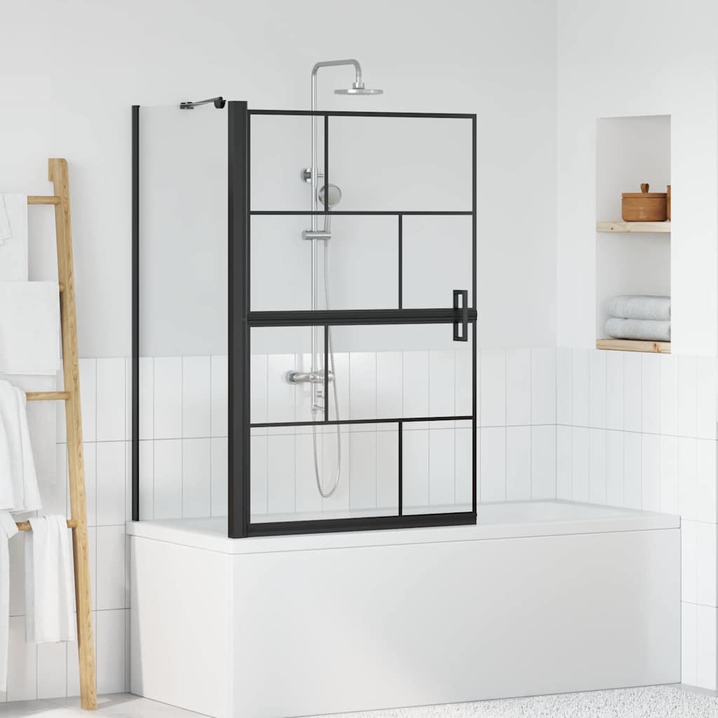 Vidaxl bad douchescreen zwart en transparant 116 x 68 x 128 cm