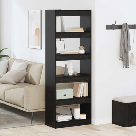 Vidaxl boekenkast 5-laags 60 x 30 x 166 cm bewerkt hout zwart eiken