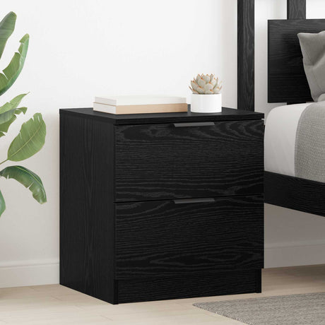 Vidaxl nachtkastje 2 st zwart eiken 45 x 39 x 50cm bewerkt hout