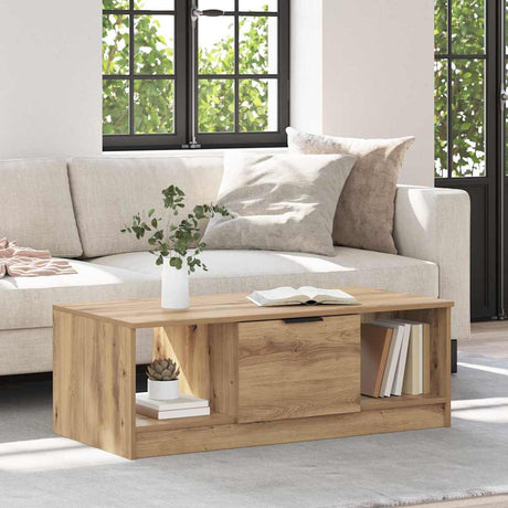 Vidaxl salontafel artisan eiken 102 x 50 x 36cm bewerkt hout