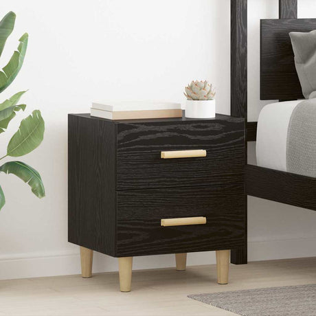 Vidaxl bed kast zwart eiken 40 x 35 x 47.5cm bewerkt hout