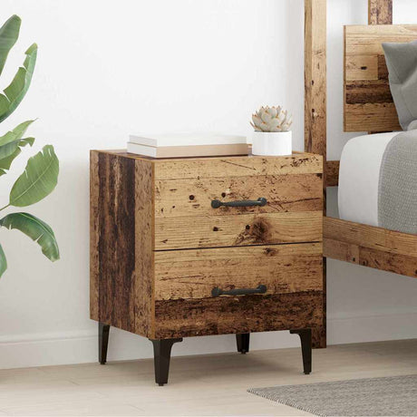 Vidaxl bed kast oudhout 40 x 35 x 47,5 cm bewerkt hout