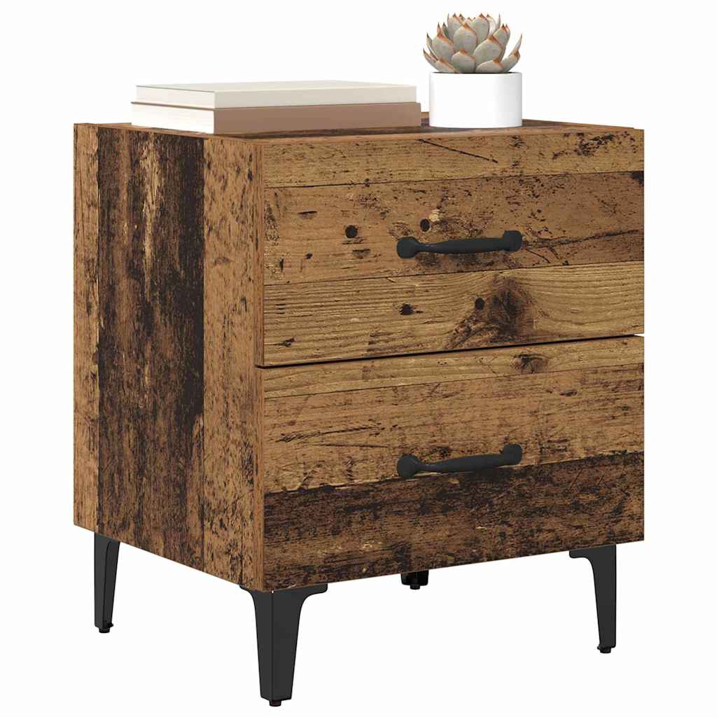 Vidaxl bed kast 2 st oudhout 40 x 35 x 47,5 cm bewerkt hout