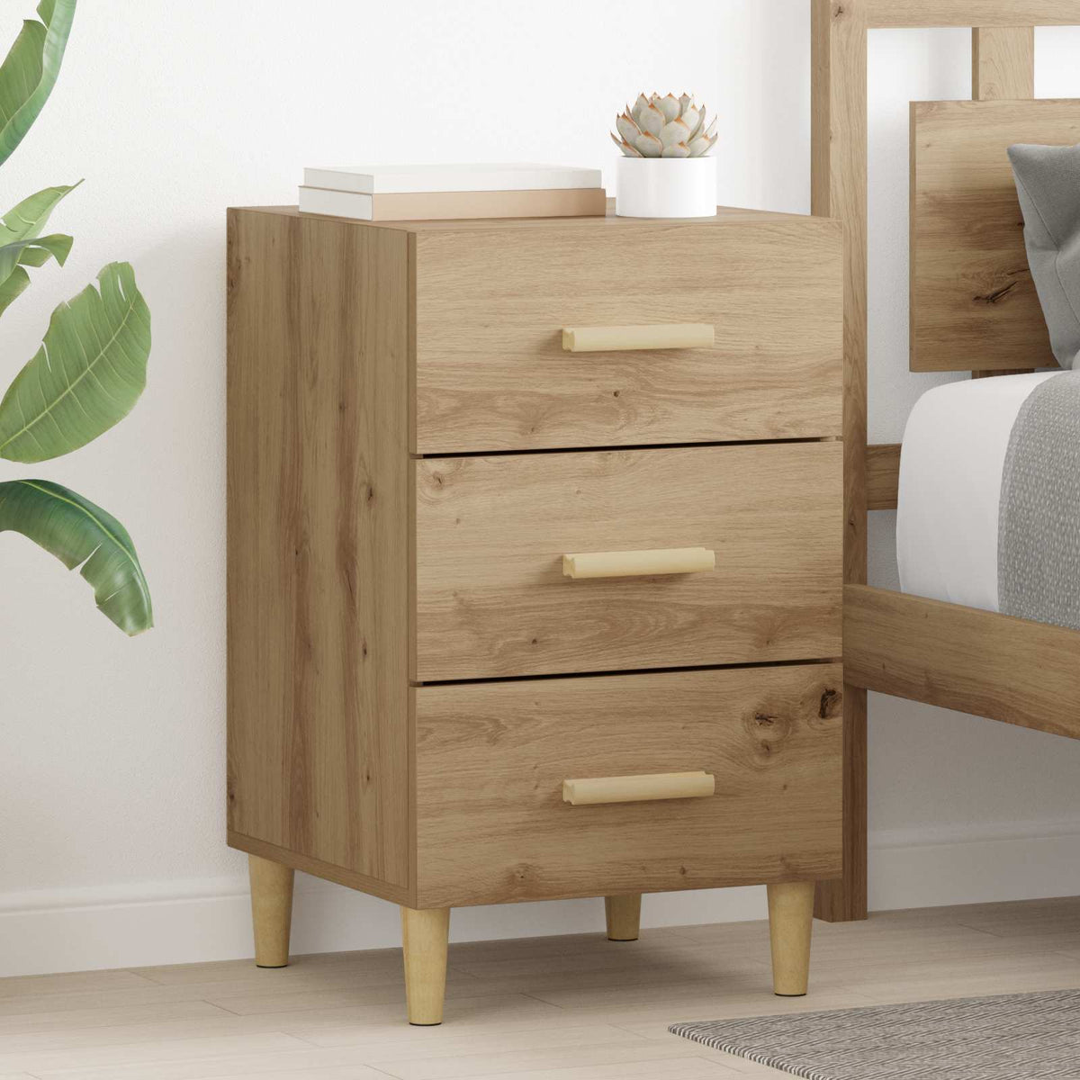 Vidaxl nachtkastje artisan eiken 40 x 40 x 66 cm bewerkt hout