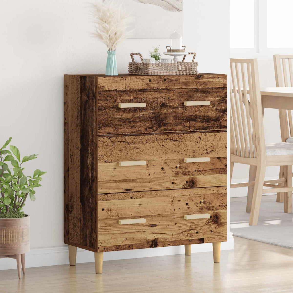 Vidaxl dressoir oudhout 69,5 x 34 x 90 cm bewerkt hout