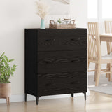 Vidaxl dressoir zwart eiken 69,5 x 34 x 90 cm gemonteerd hout en ijzer