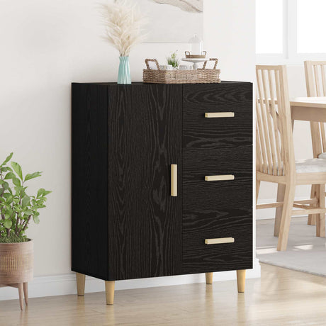 Vidaxl dressoir zwart eiken 34 x 69.5 x 90 cm bewerkt hout