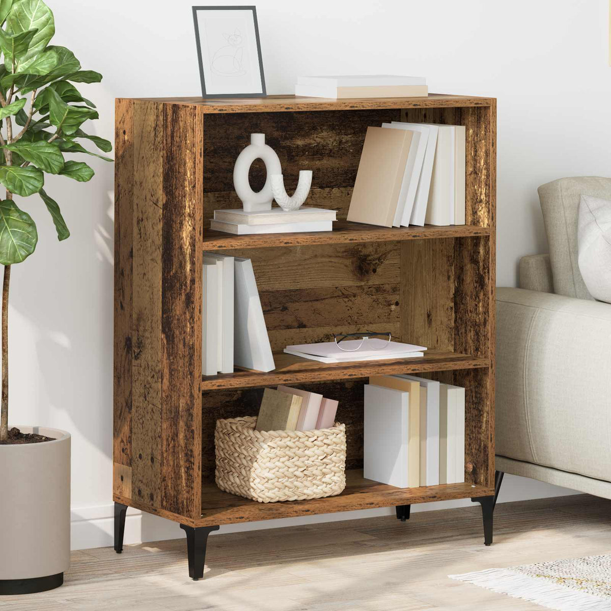 Vidaxl dressoir oudhout 69,5 x 32,5 x 90 cm bewerkt hout