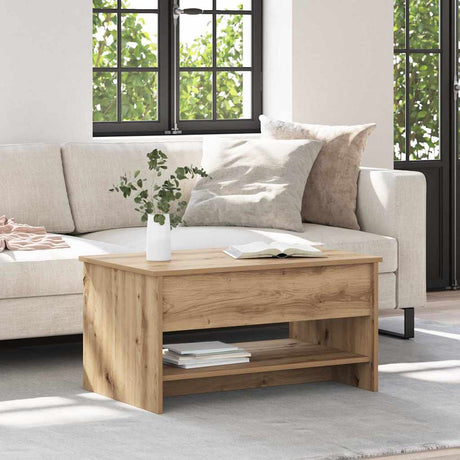 Vidaxl salontafel artisan eiken 80 x 50,5 x 41,5 cm bewerkt hout