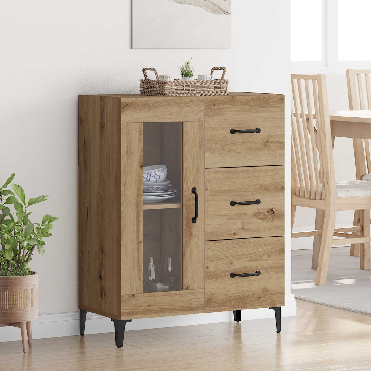 Vidaxl dressoir artisan eiken 69,5 x 34 x 90 cm