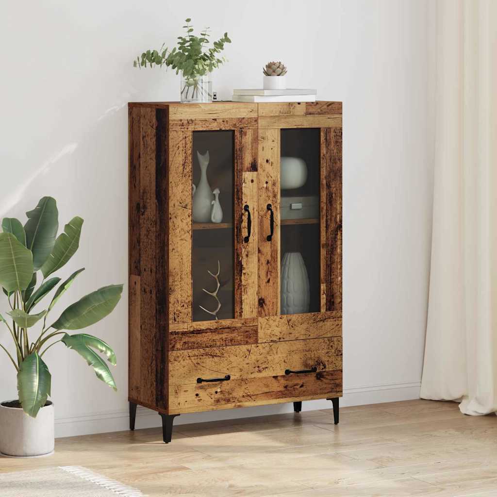 Vidaxl highboard oud hout 70 x 31 x 115 cm gemonteerd hout en ijzer