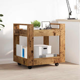Vidaxl bureau trolley oud hout 60 x 45 x 60 cm bewerkt hout