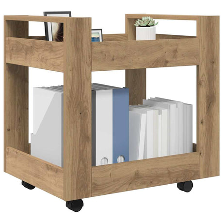 Vidaxl bureau trolley artisan eiken 60 x 45 x 60 cm bewerkt hout