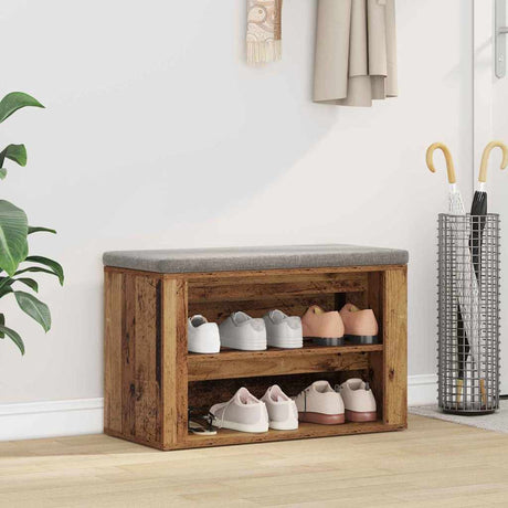 Vidaxl schoenenrek met plank oud hout 75 x 35 x 45 cm bewerkt hout