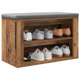 Vidaxl schoenenrek met plank oud hout 75 x 35 x 45 cm bewerkt hout