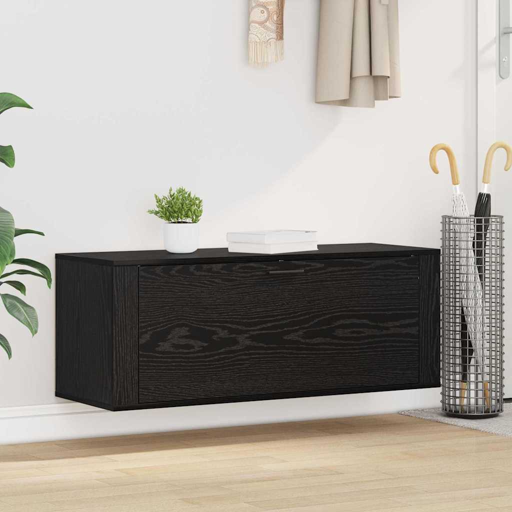 Vidaxl schoenenkast zwart eiken 100 x 35 x 38 cm bewerkt hout