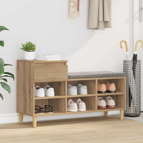 Vidaxl schoenenkast 102 x 36 x 60 cm bewerkt hout artisanaal eiken