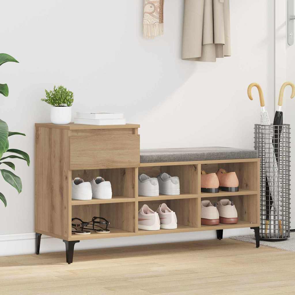 Vidaxl schoenenkast met lade artisanaal eikenkleurig 102 x 36 x 60 cm