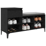Vidaxl schoenenkast met lade zwart eiken 102 x 36 x 60 cm bewerkt hout