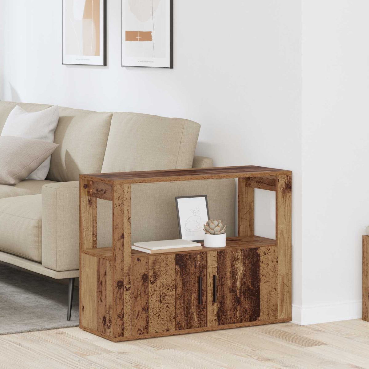 Vidaxl dressoir oud hout 80 x 30 x 60 cm bewerkt hout