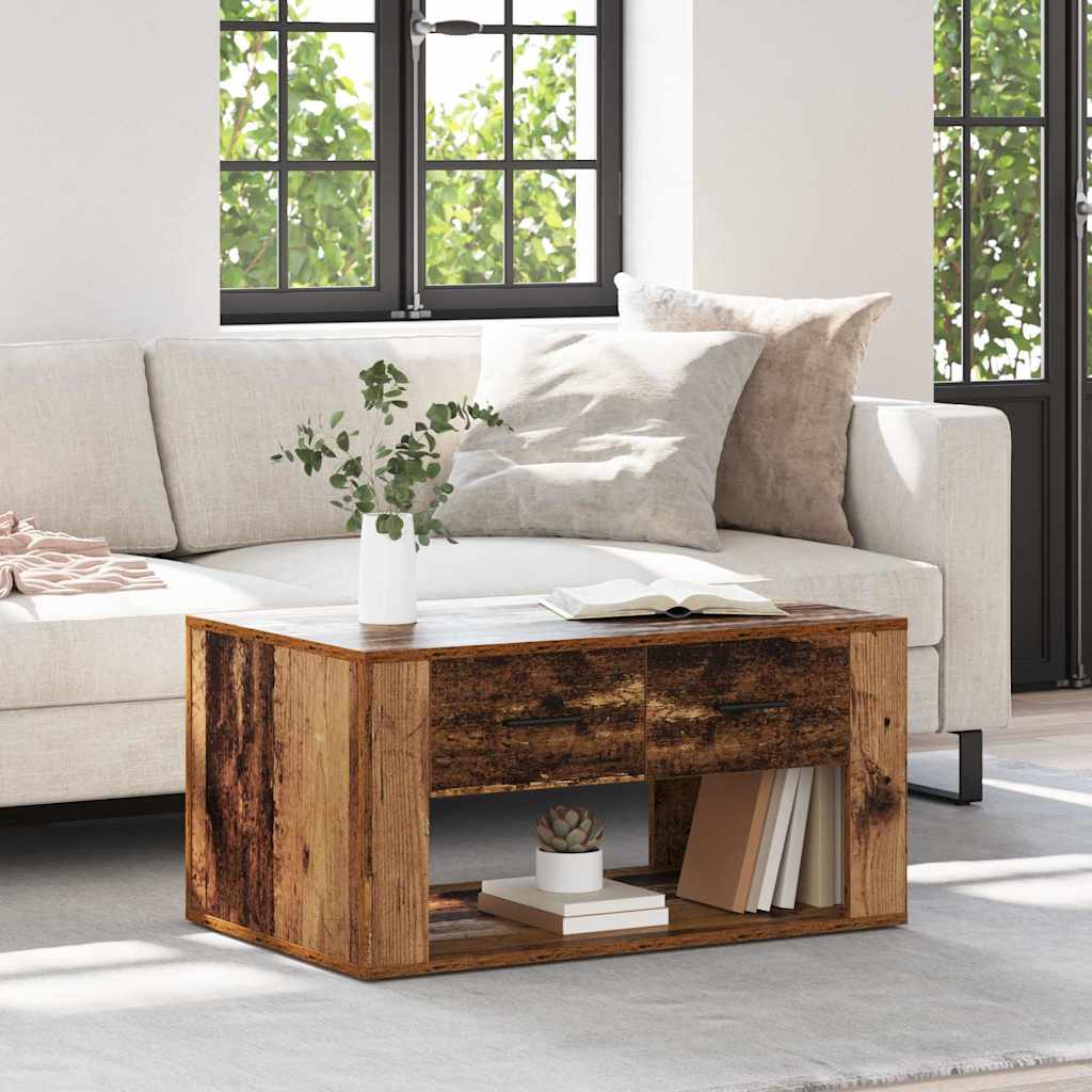 Vidaxl salontafel oud hout 80 x 50 x 40 cm bewerkt hout