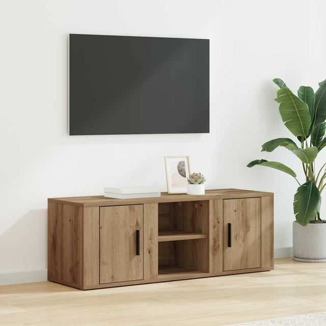 Vidaxl tv-kast 100 x 31,5 x 35 cm artisan eiken bewerkt hout