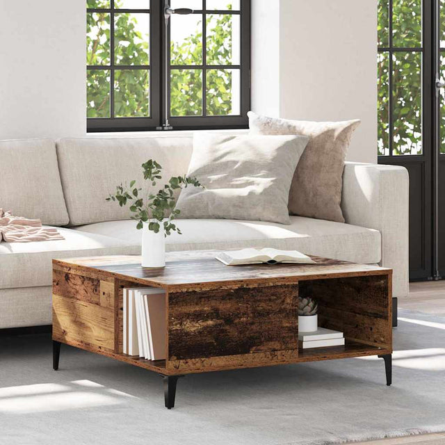 Vidaxl salontafel oud hout 80 x 80 x 36,5 cm bewerkt hout