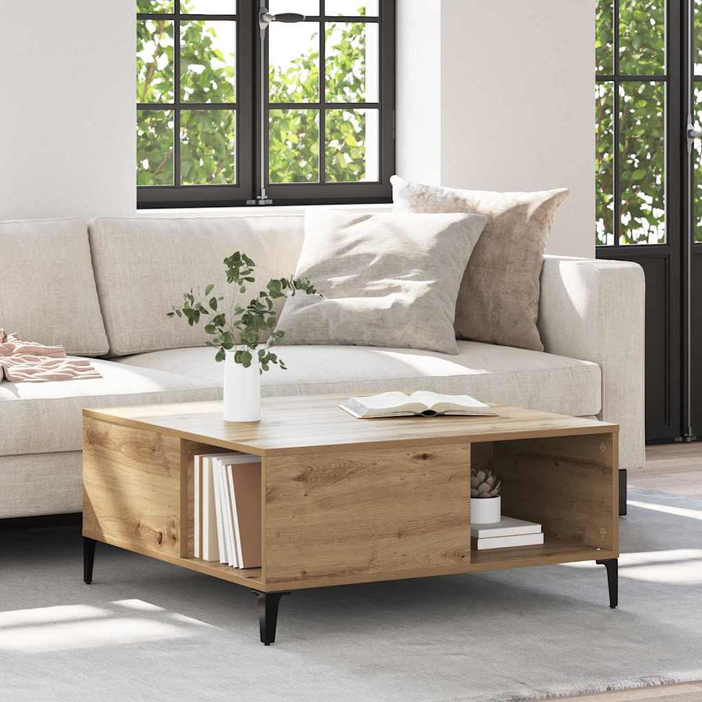 Vidaxl salontafel artisan eiken 80 x 80 x 36,5 cm bewerkt hout