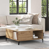 Vidaxl salontafel artisan eiken 80 x 80 x 36,5 cm bewerkt hout