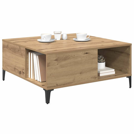 Vidaxl salontafel artisan eiken 80 x 80 x 36,5 cm bewerkt hout