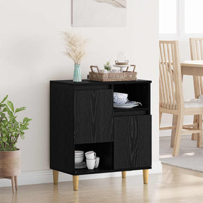 Vidaxl dressoir zwart eiken 35 x 60 x 70 cm bewerkt hout