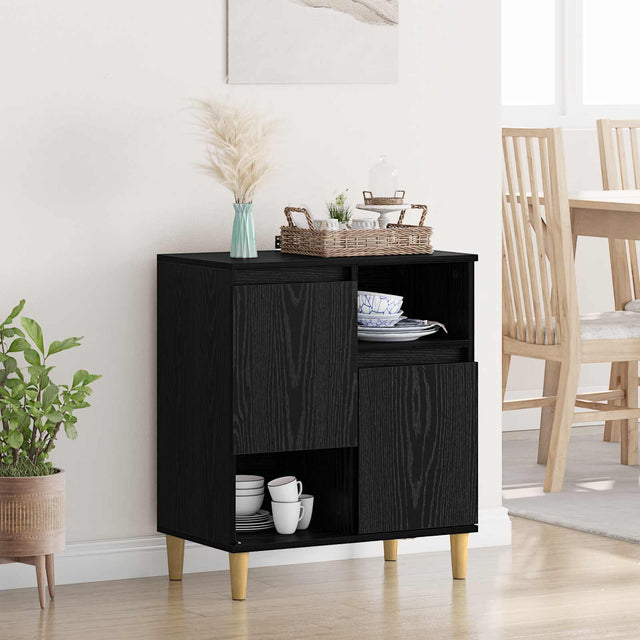 Vidaxl dressoir zwart eiken 35 x 60 x 70 cm bewerkt hout