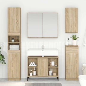 Vidaxl wastafelkast met plank met opslag sonoma eiken 80 x 33 x 60 cm