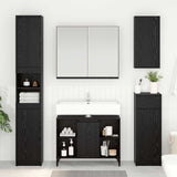 Vidaxl wastafelkast met plank met opslag zwart eiken 80 x 33 x 60 cm