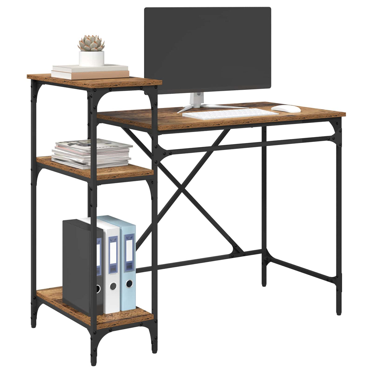 Vidaxl bureau oud hout bewerkt hout 105 x 50 x 90 cm