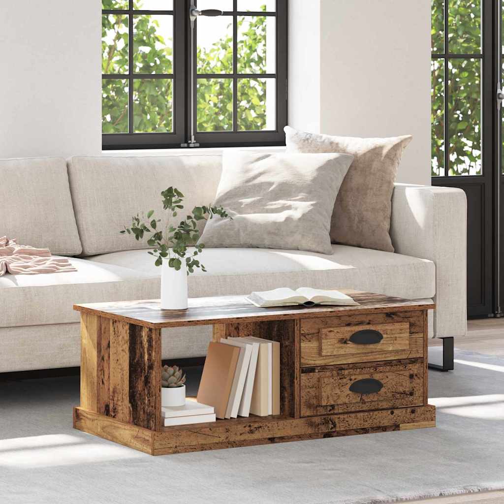 Vidaxl salontafel oud hout 90 x 50 x 35 cm bewerkt hout